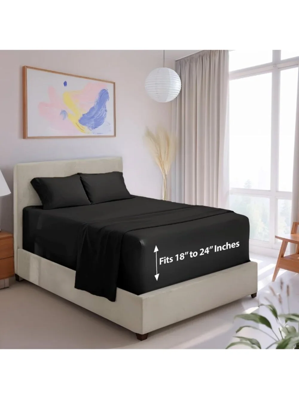 Ultra Soft Extra Deep Pocket Queen Sheet Set - 4 Piece Luxury Bedding, Fits 24